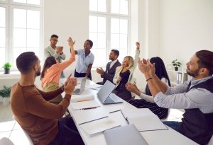 Formation applaudissements reconnaissance succès